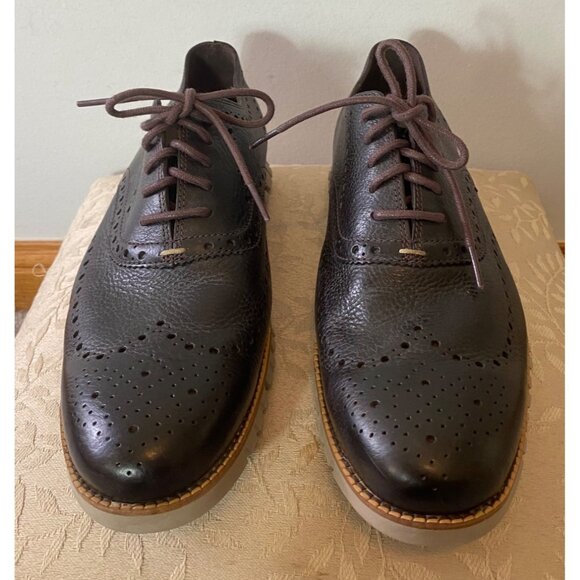 Cole Haan Brown Leather Oxford Wingtip Shoes Mens Size 10.5 - Picture 4 of 10